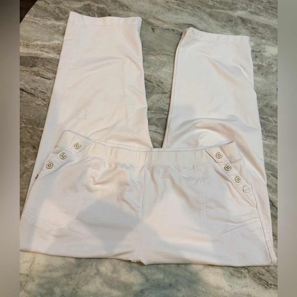 Links a white Stretch Pull-On Pants | Cropped Slim Fit | Size XL
